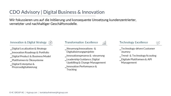 Unsere Leistungen im CDO Advisory