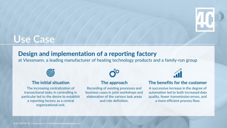Use case Viessmann Reporting Factory