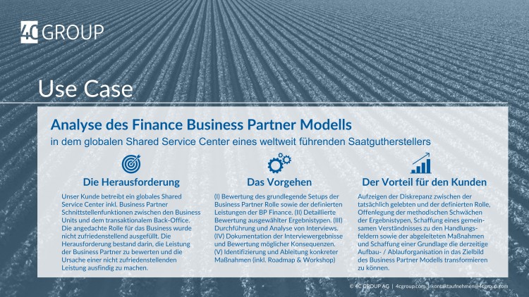 Use case Finance Business Partner Model